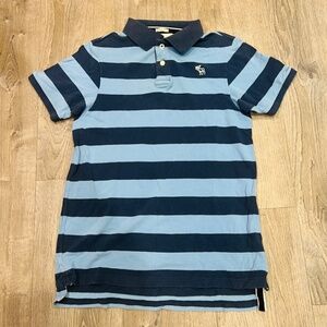 Vtg Abercrombie & Fitch Shirt Men XL Blue Stripe Muscle Polo Preppy Y2K Moose